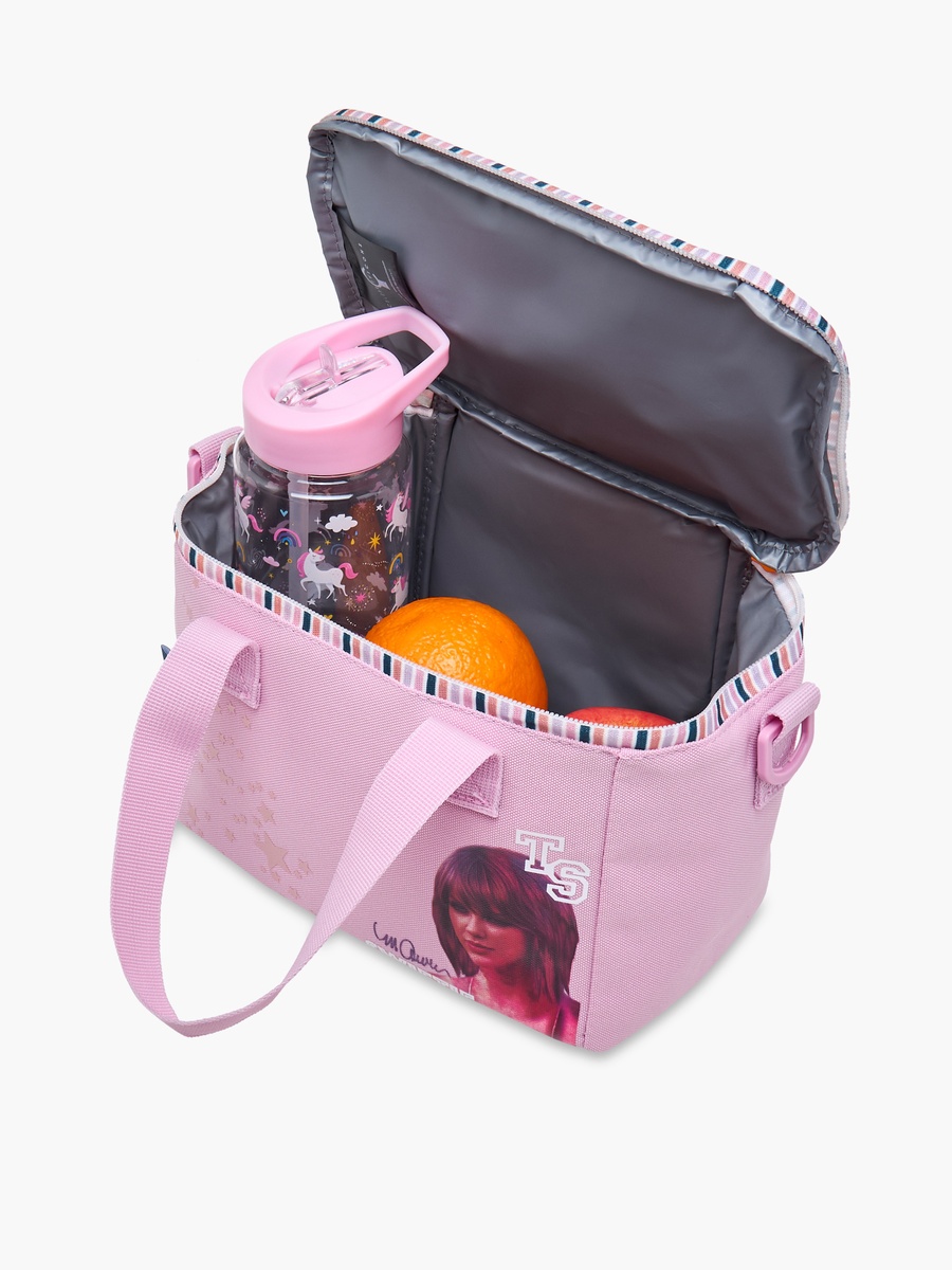 Celebrity Icons Taylor Swift Print Lunch Bag with Adjustable Strap and Zip Closure