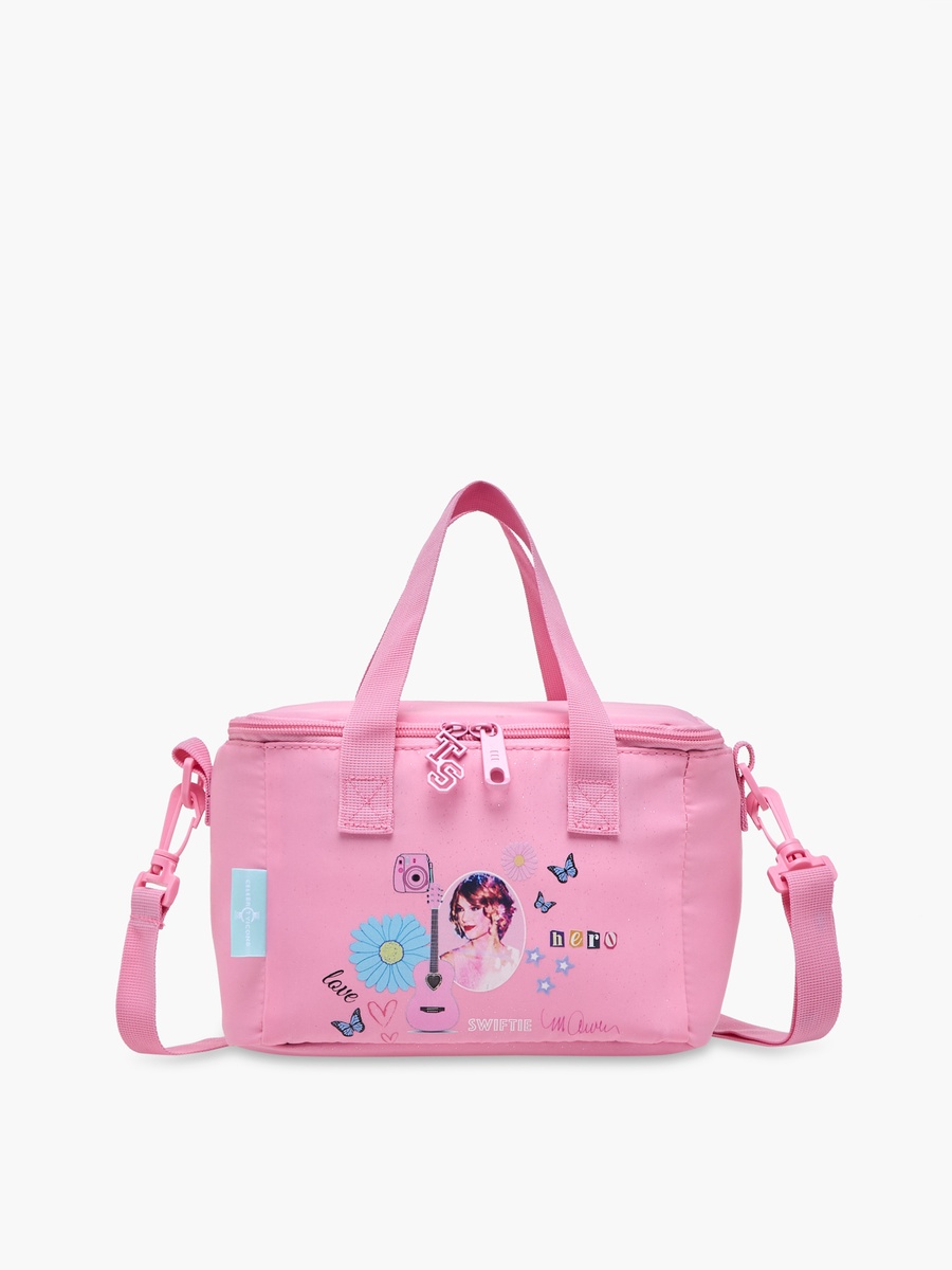Celebrity Icons Taylor Swift Print Lunch Bag with Adjustable Strap and Zip Closure