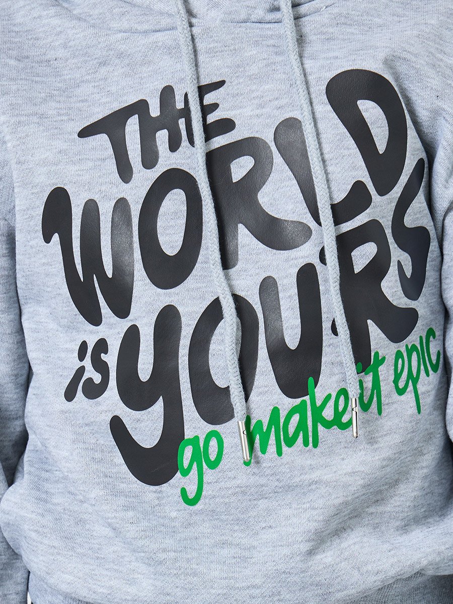Boys Grey Graffiti Print Hoodie and Joggers Set