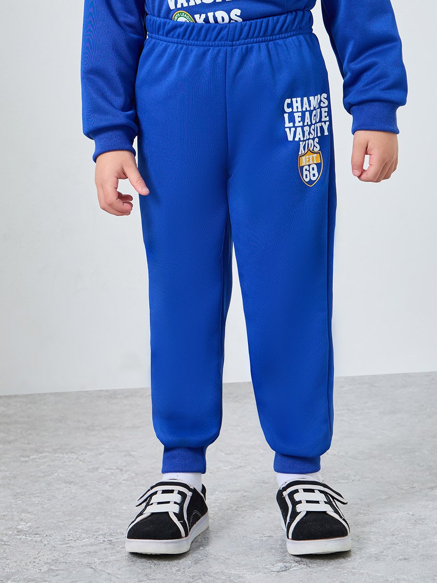 Boys Blue Varsity Print Sweatshirt and Joggers Set
