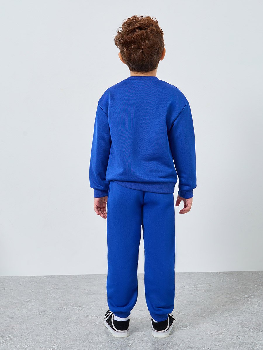 Boys Blue Varsity Print Sweatshirt and Joggers Set