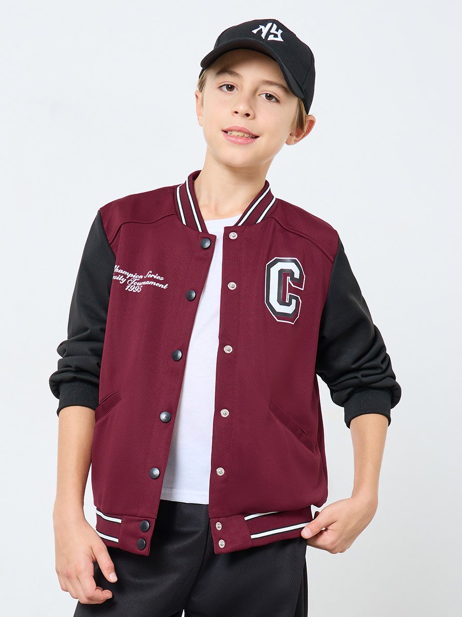 Teens Varsity Print Bomber Jacket and Joggers Set