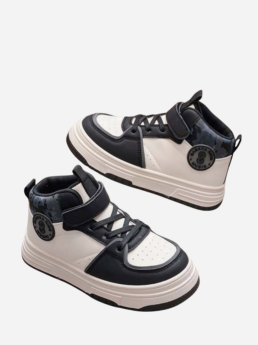 Boys Printed Cuff High-Top Sneakers