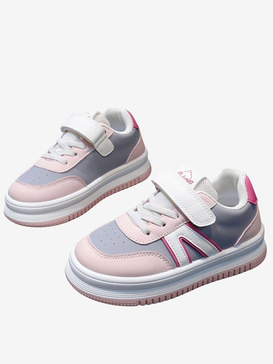 Girls Color Block Hook and Loop Sneakers