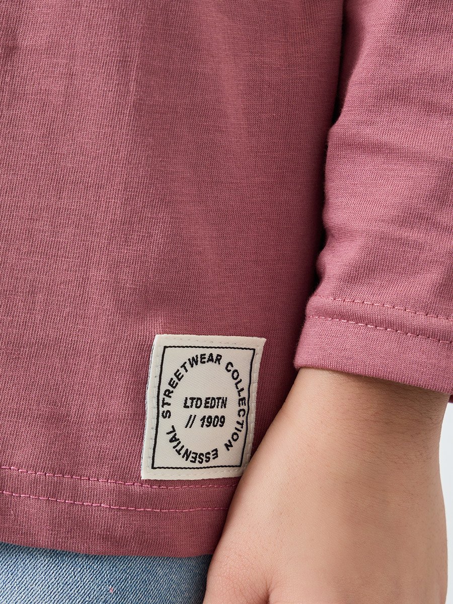 Girls Purple Long Sleeve Slogan T-Shirt