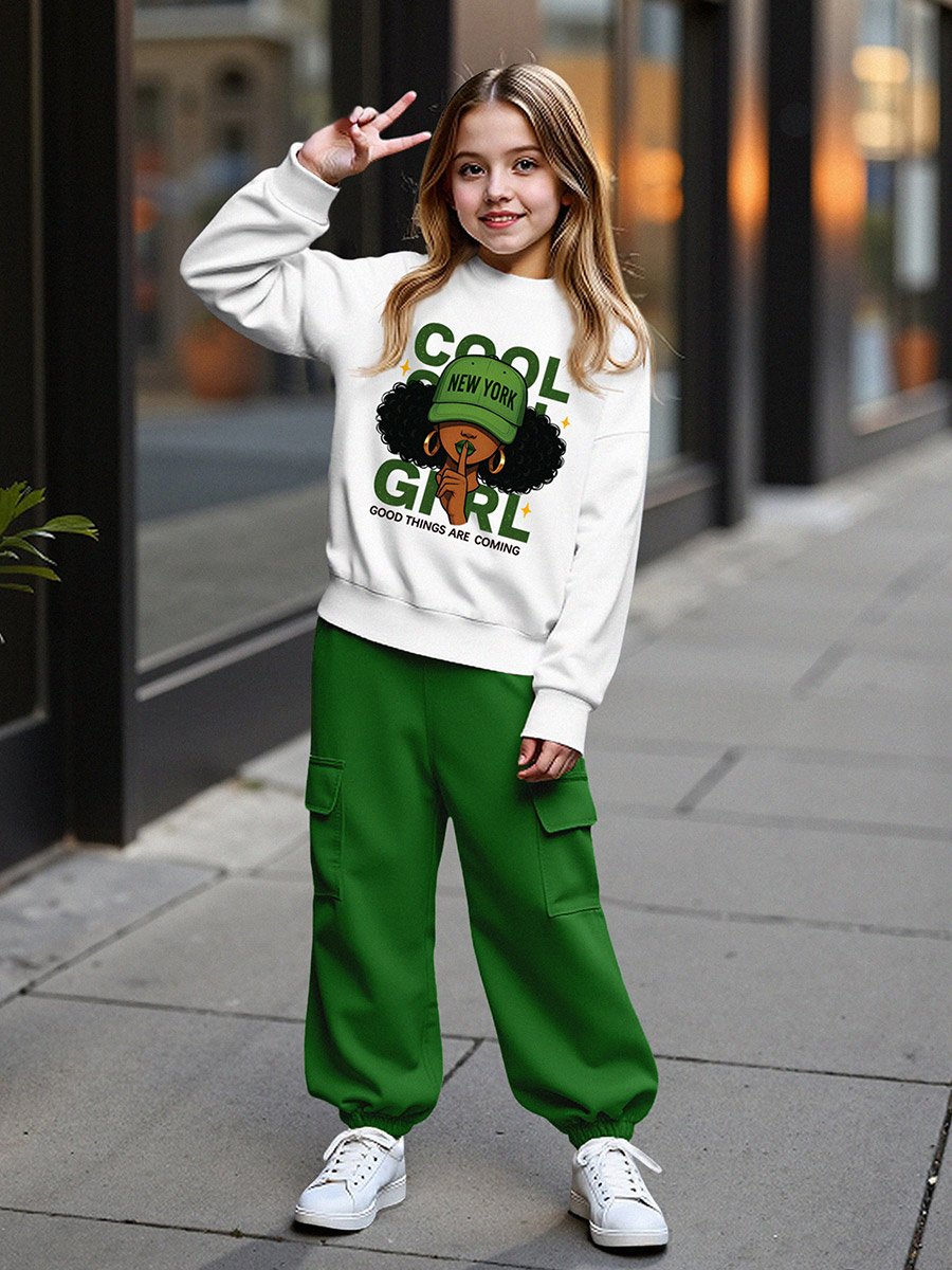 Teens Cool Graphic Sweatshirt and Joggers Set