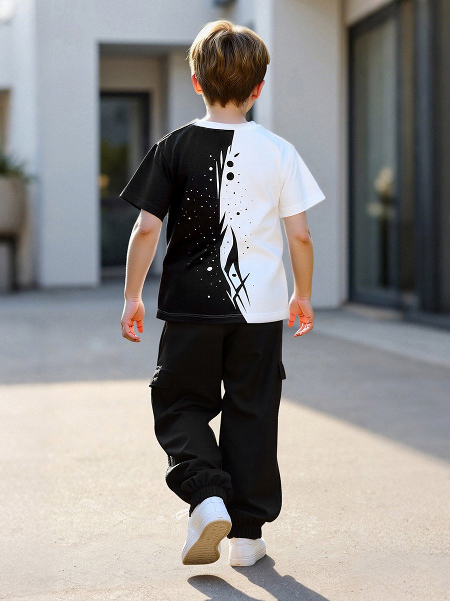 Teens Car Graphic T-Shirt and Joggers Set