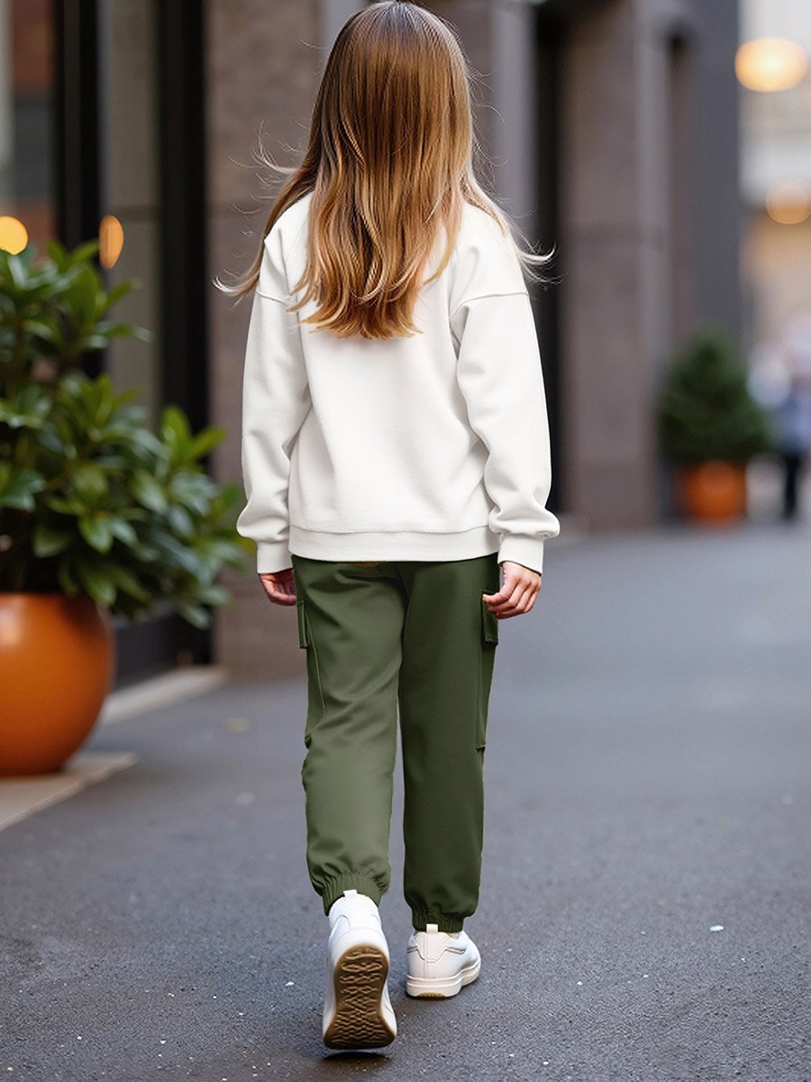 Teens Graphic Print Sweatshirt and Cargo Joggers Set