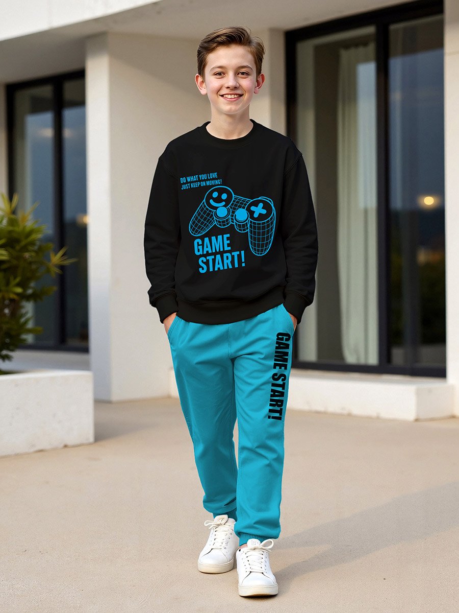 Teens Game On Graphic Sweatshirt and Joggers Set