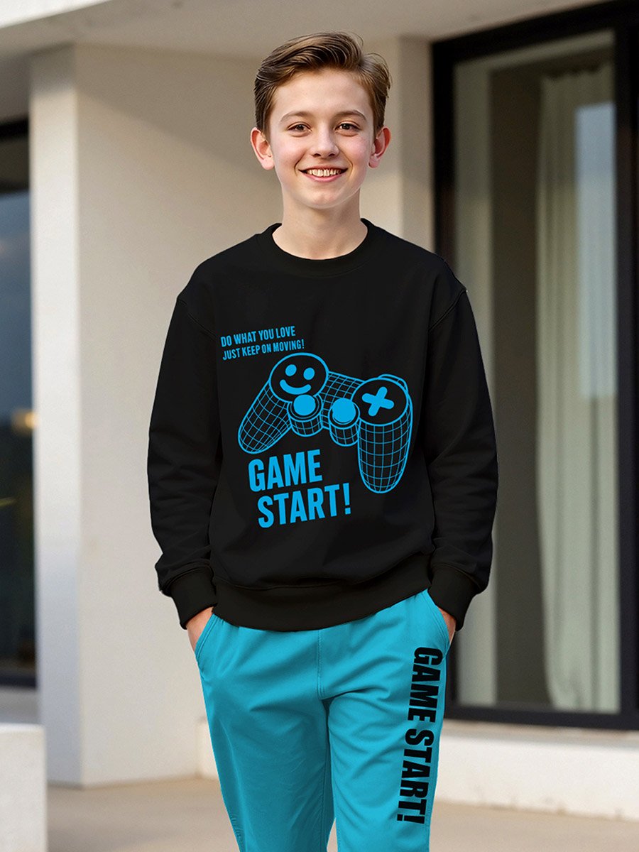 Teens Game On Graphic Sweatshirt and Joggers Set