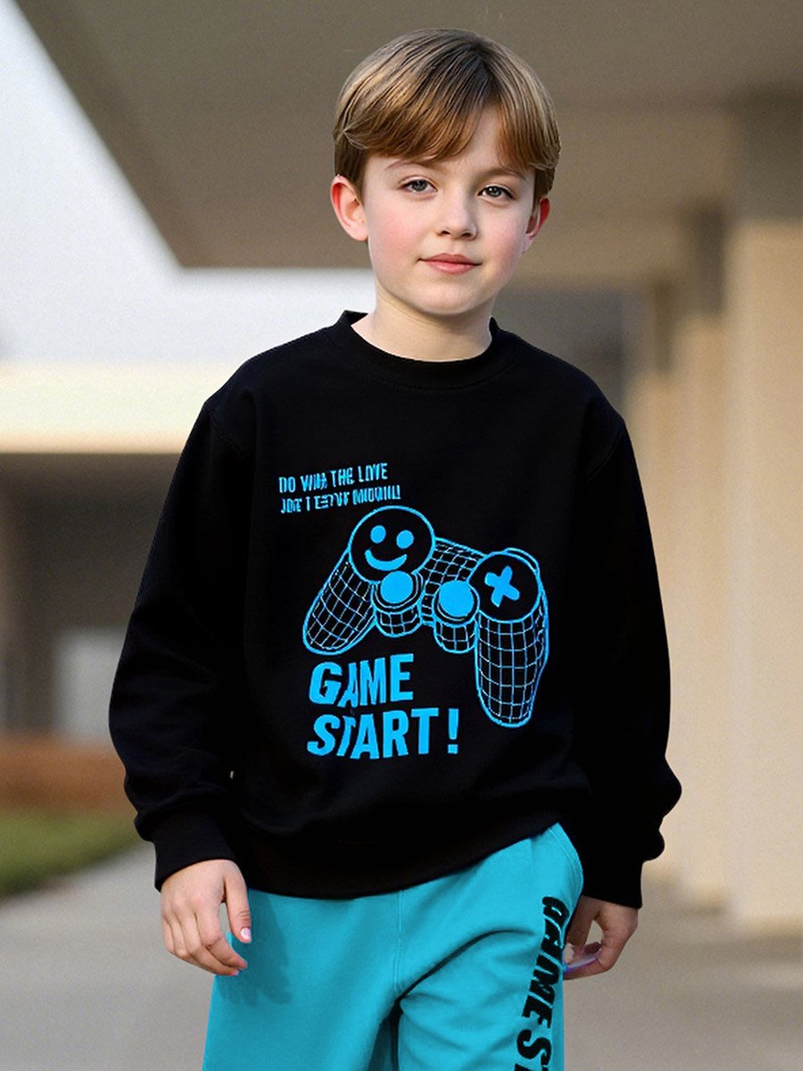 Teens Game On Graphic Sweatshirt and Joggers Set