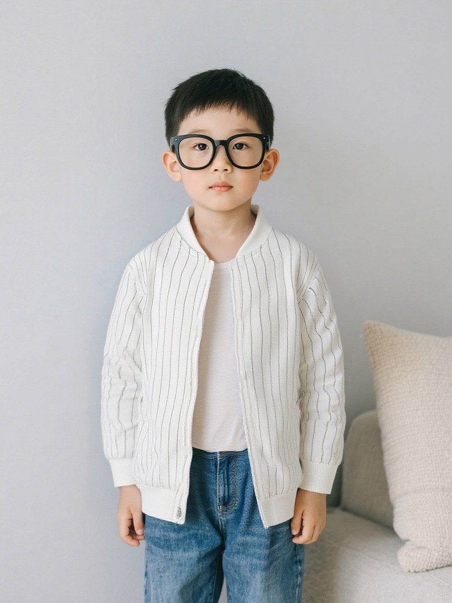 Striped Zip Up Long Sleeve Jacket