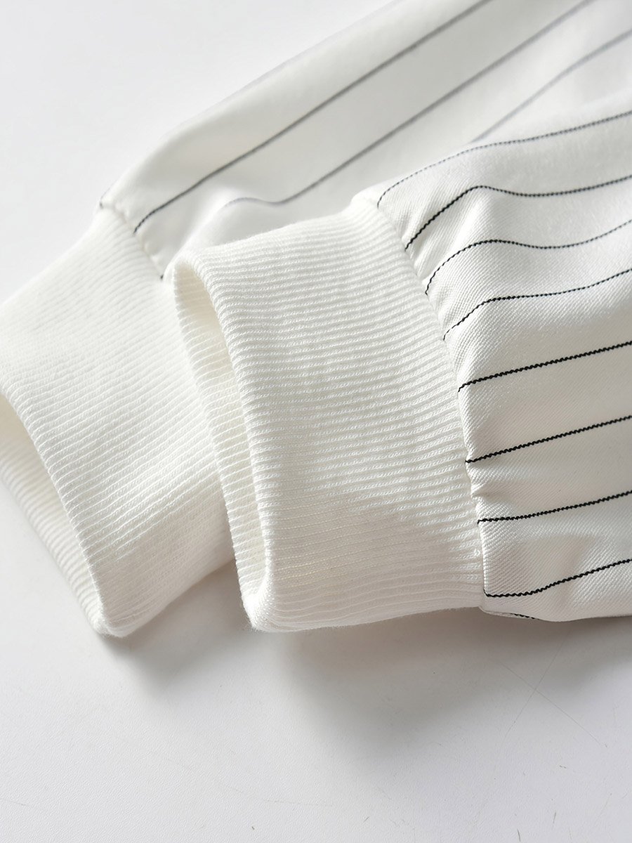 Striped Zip Up Long Sleeve Jacket