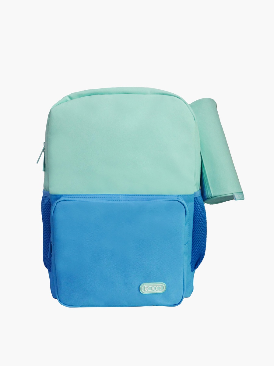 Colourblock 16-inch Backpack with Adjustable Shoulder Straps with Pencil Pouch - 43x31x14 cm