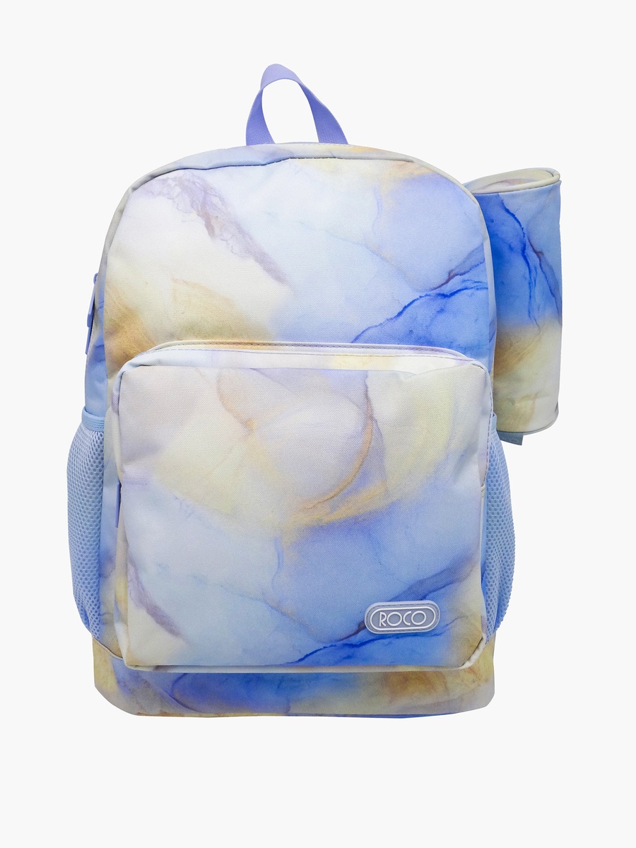 Printed 15.6-inch Backpack with Adjustable Straps and Zip Closure - 43x31x14 cm