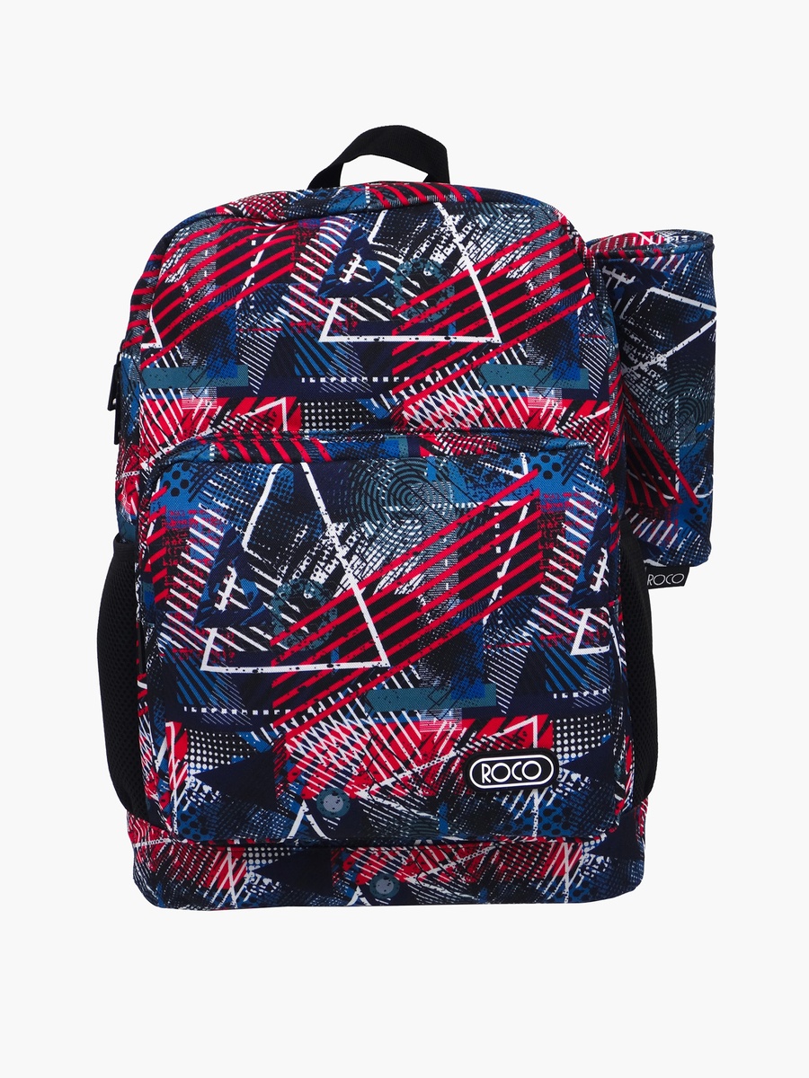 Printed 16-inch Backpack with Adjustable Shoulder Straps and Pencil Pouch - 43x31x14 cm