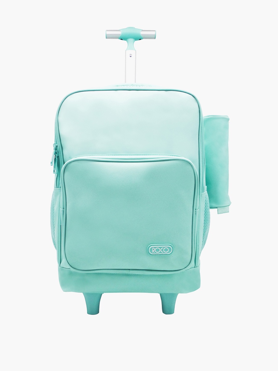 Solid 15.6-inch Trolley Backpack with Retractable Handle and Pencil Pouch - 46x33x20 cm