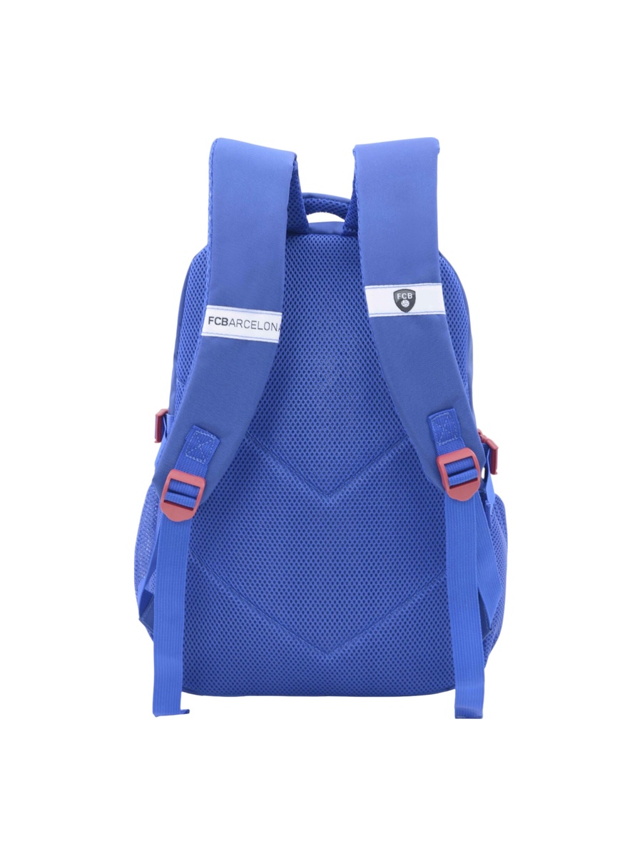 FC Barcelona Printed Backpack with Adjustable Straps and Zip Closure - 6x12x21 cm