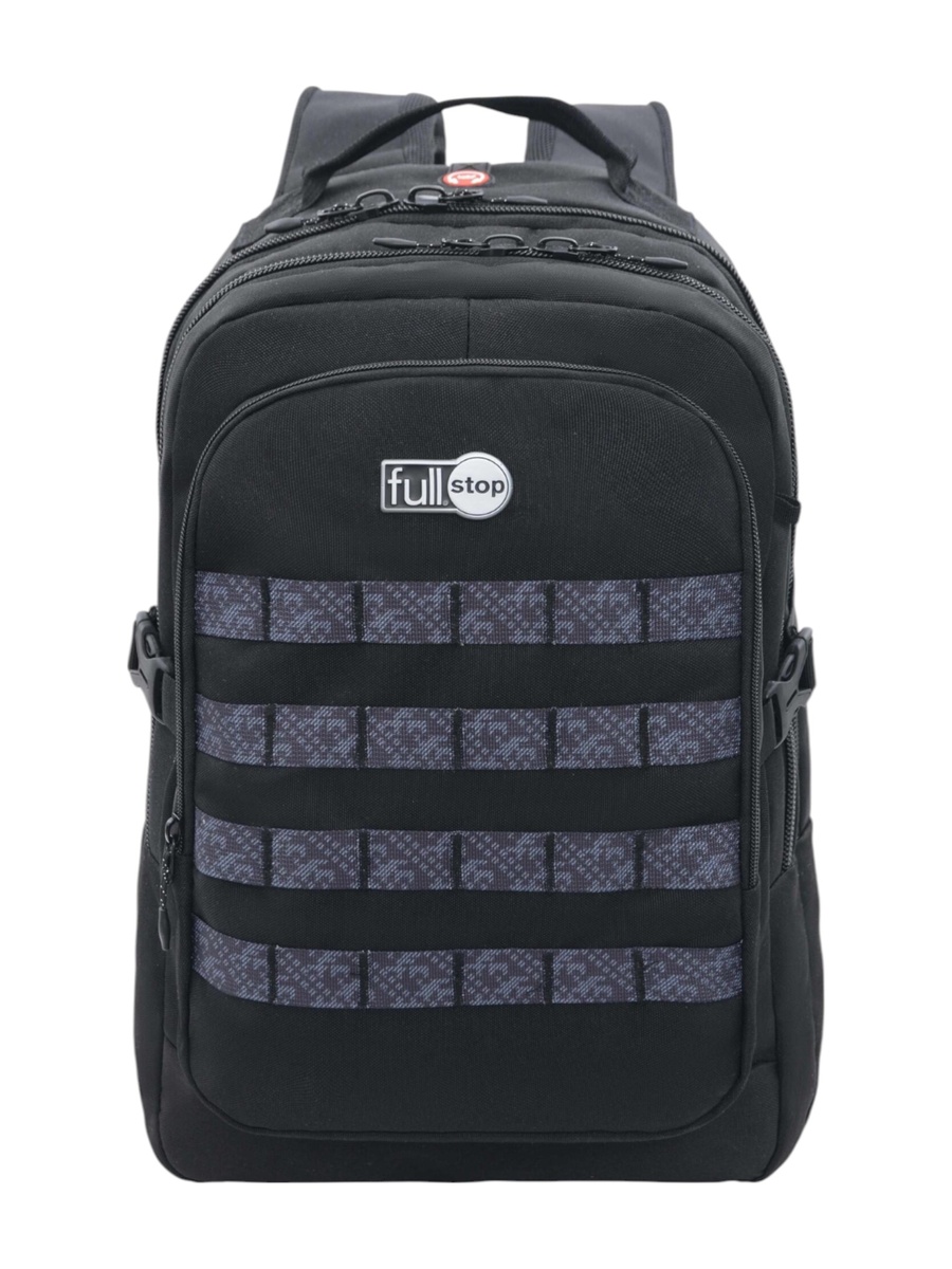 Panelled Backpack with Adjustable Straps and Zip Closure - 6x12x21 cm
