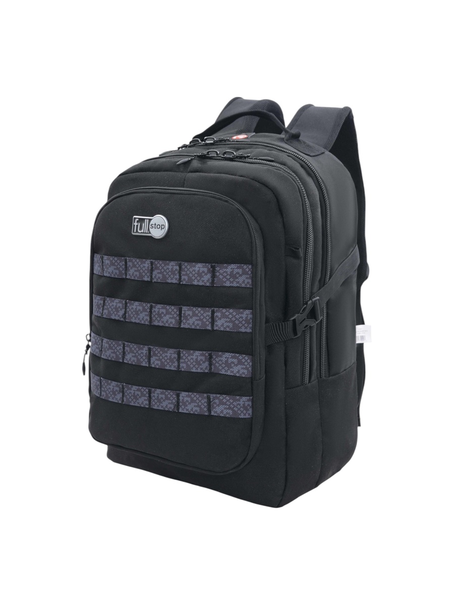 Panelled Backpack with Adjustable Straps and Zip Closure - 6x12x21 cm