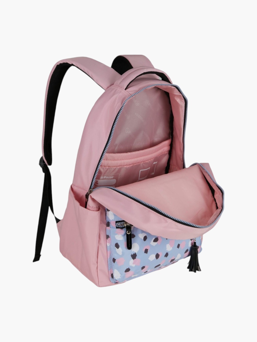 Solid Backpack with Adjustable Straps and Zip Closure - 6x12x21 cm