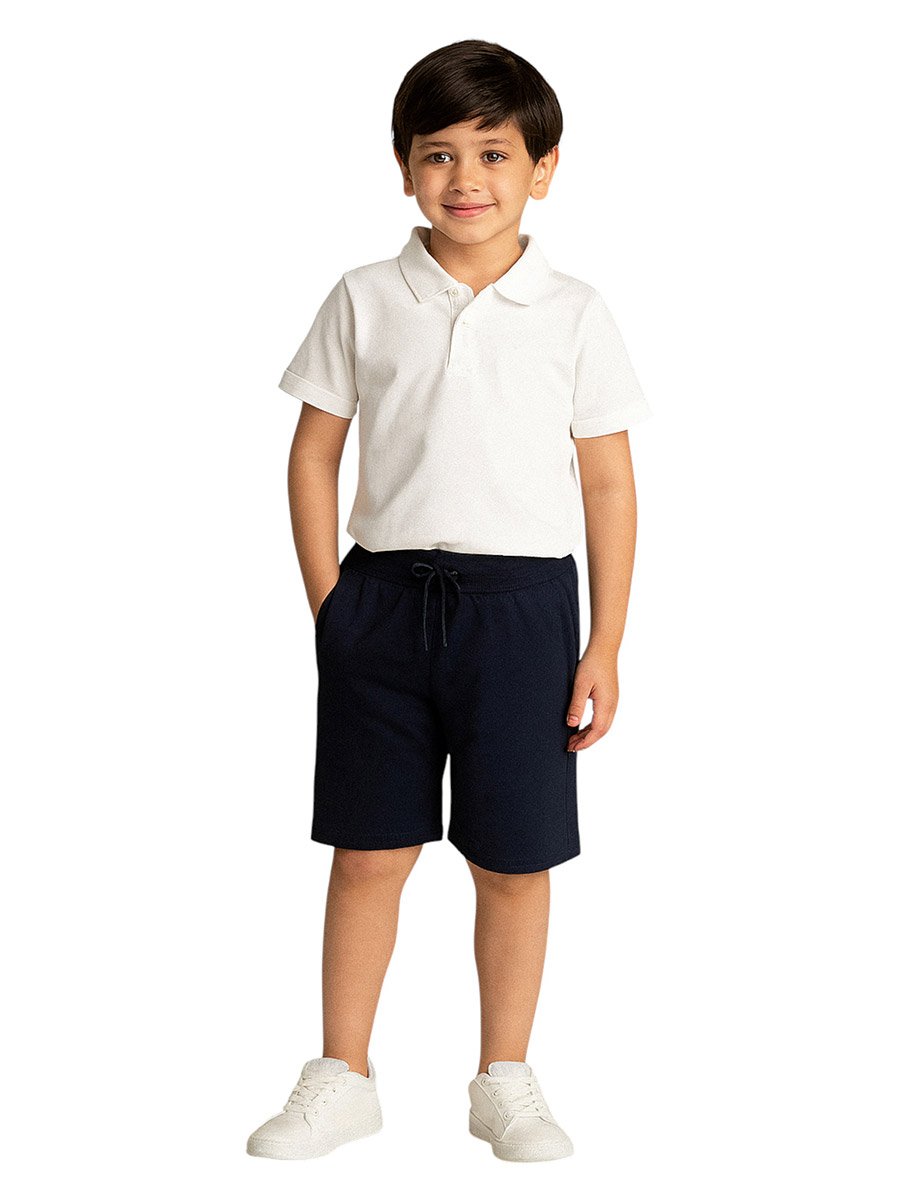 Teens Navy Blue French Terry Shorts