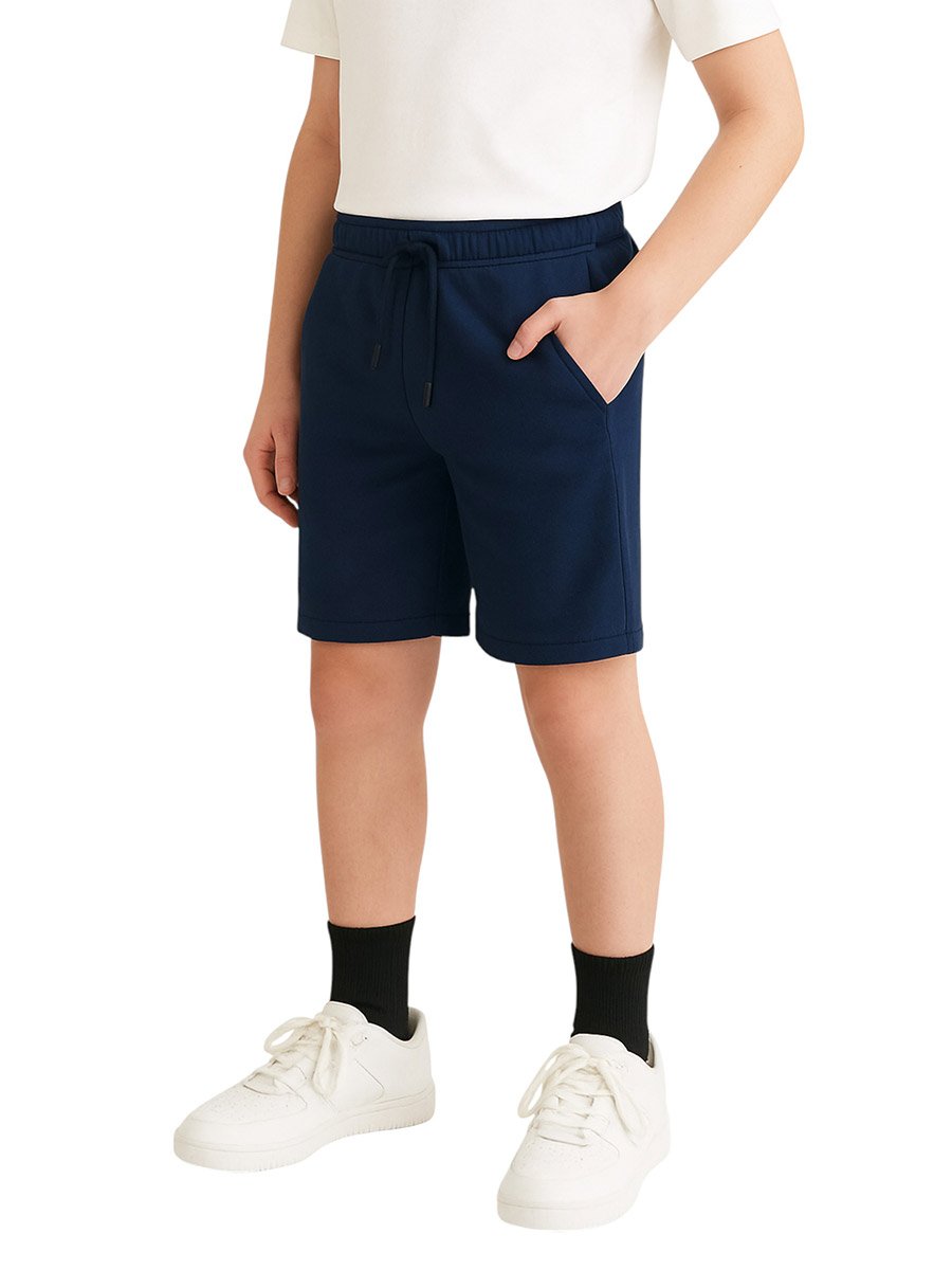 Teens Navy Blue French Terry Shorts