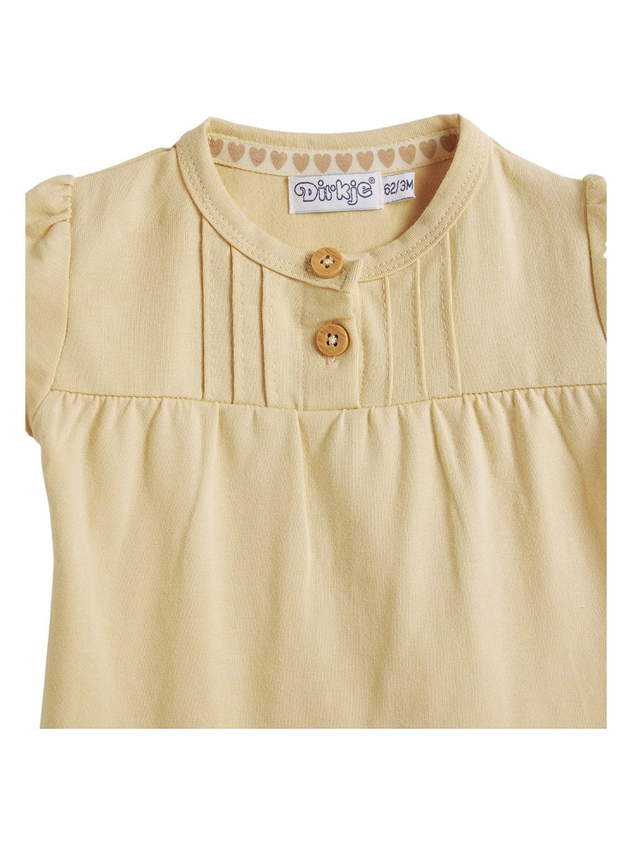 Girls Beige Cotton Top and Printed Shorts Set
