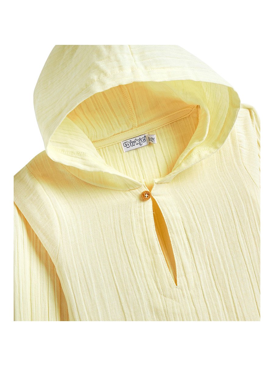 Boys Textured Cotton Hooded Shirt