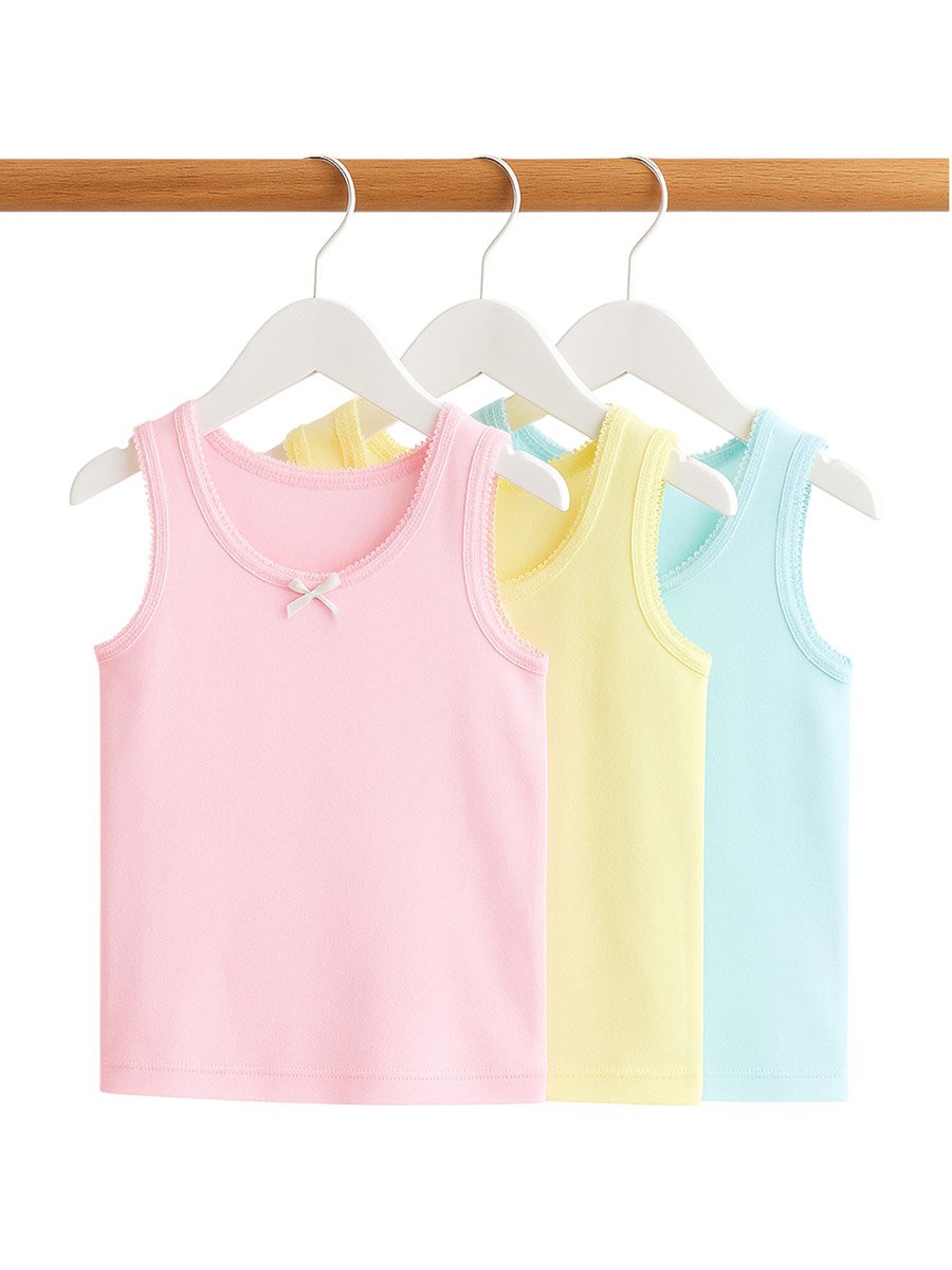 Pack of 3 - Girls Cotton Vests