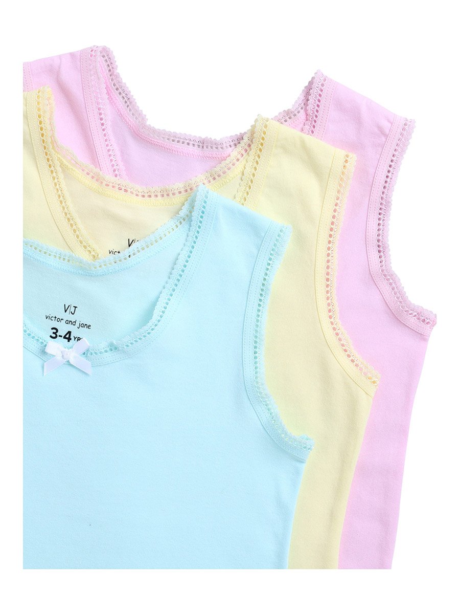 Pack of 3 - Girls Cotton Vests