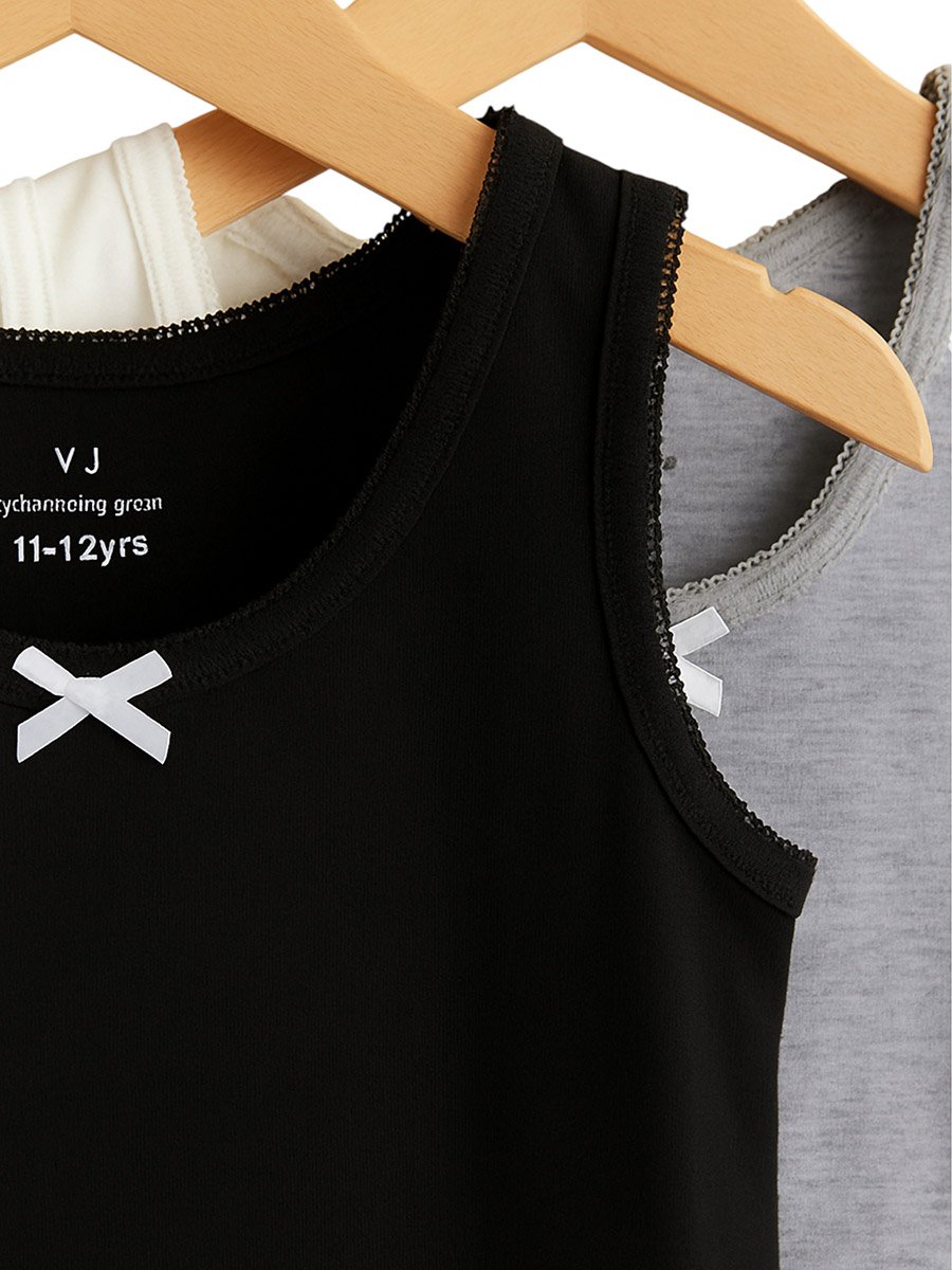 Pack of 3 - Girls Cotton Vests