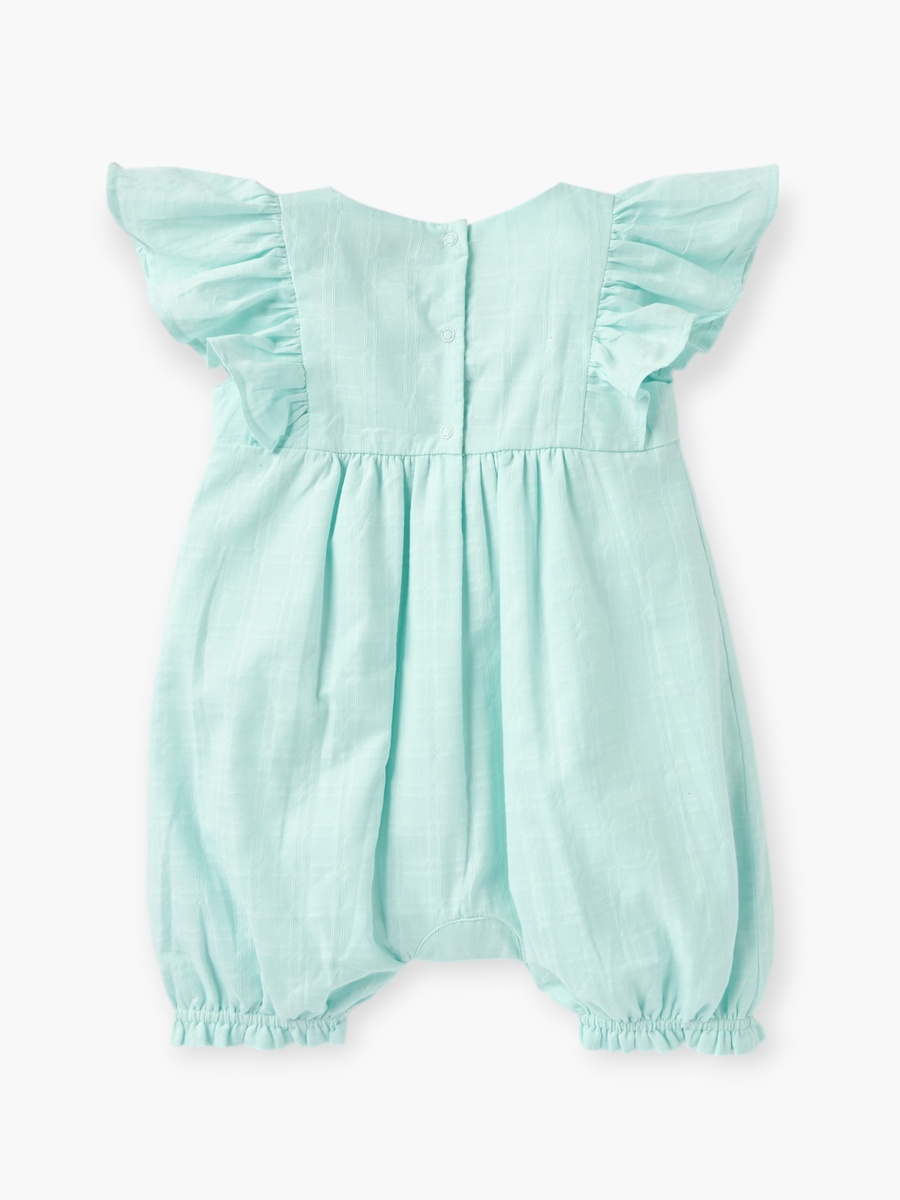 Floral Embroidered Romper with Ruffle Sleeves
