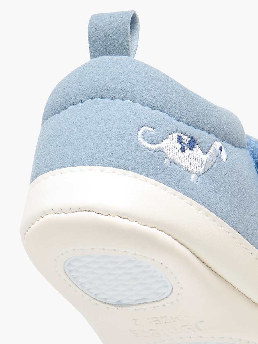 Dinosaur Embroidered Booties with Hook and Loop Closure