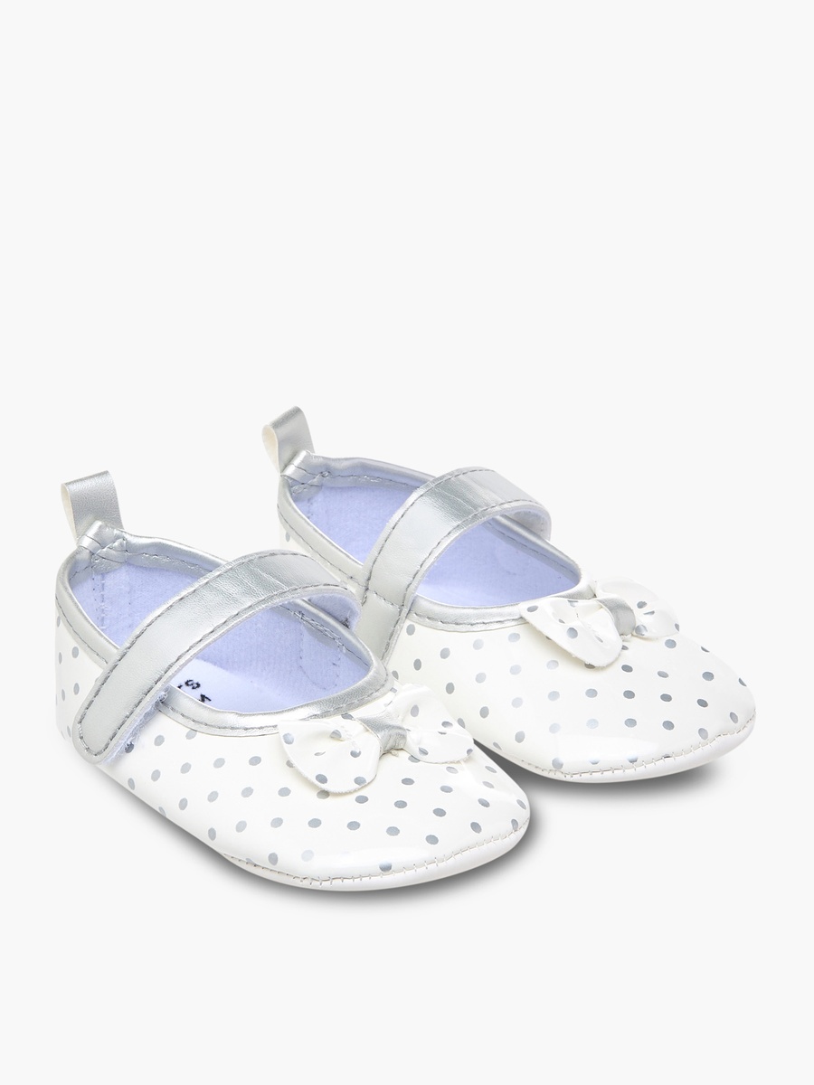 Polka Dot Booties with Bow Detail