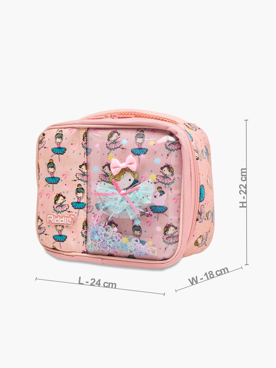 Ballerina Print Lunch Bag with Handle and Zip Closure