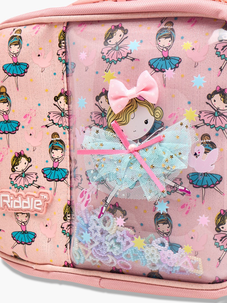 Ballerina Print Lunch Bag with Handle and Zip Closure