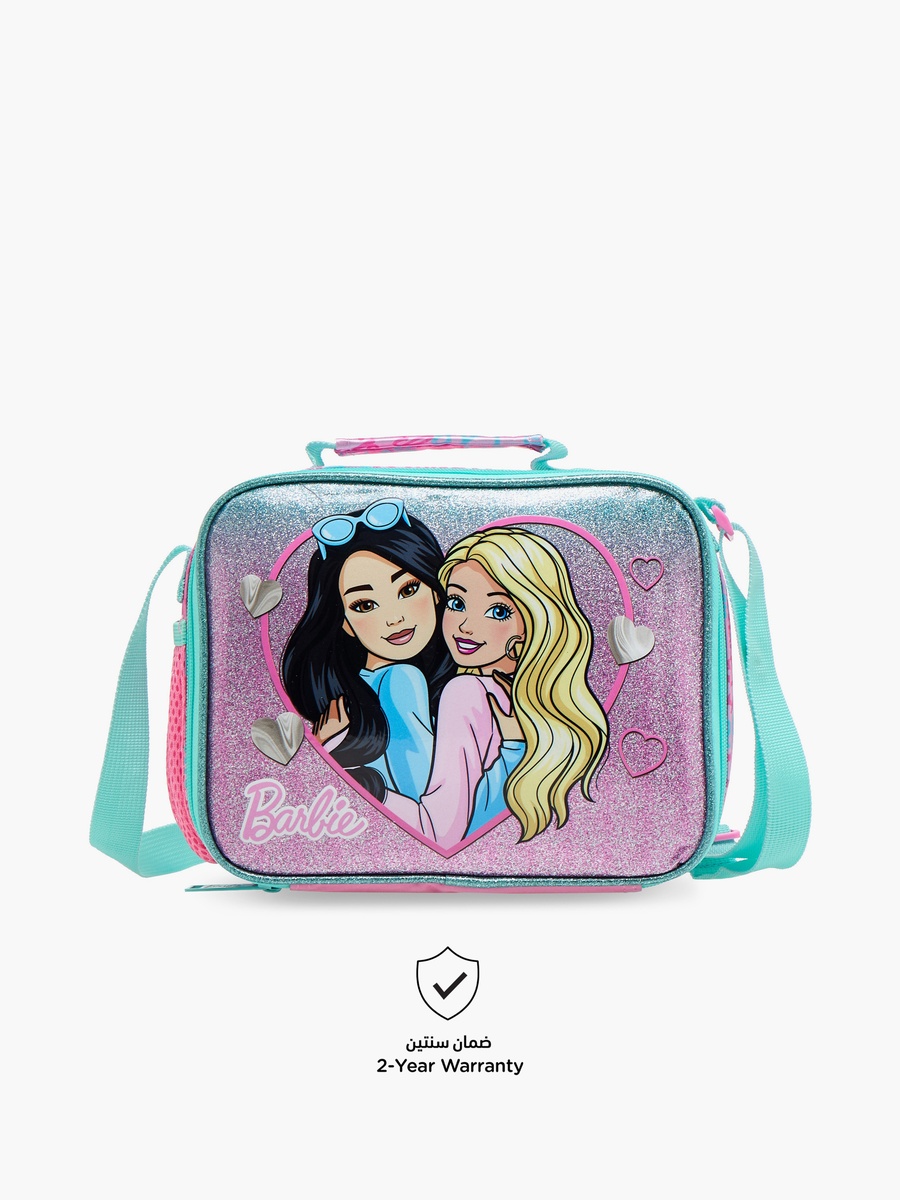 Barbie Printed Lunch Bag with Adjustable Strap and Zip Closure