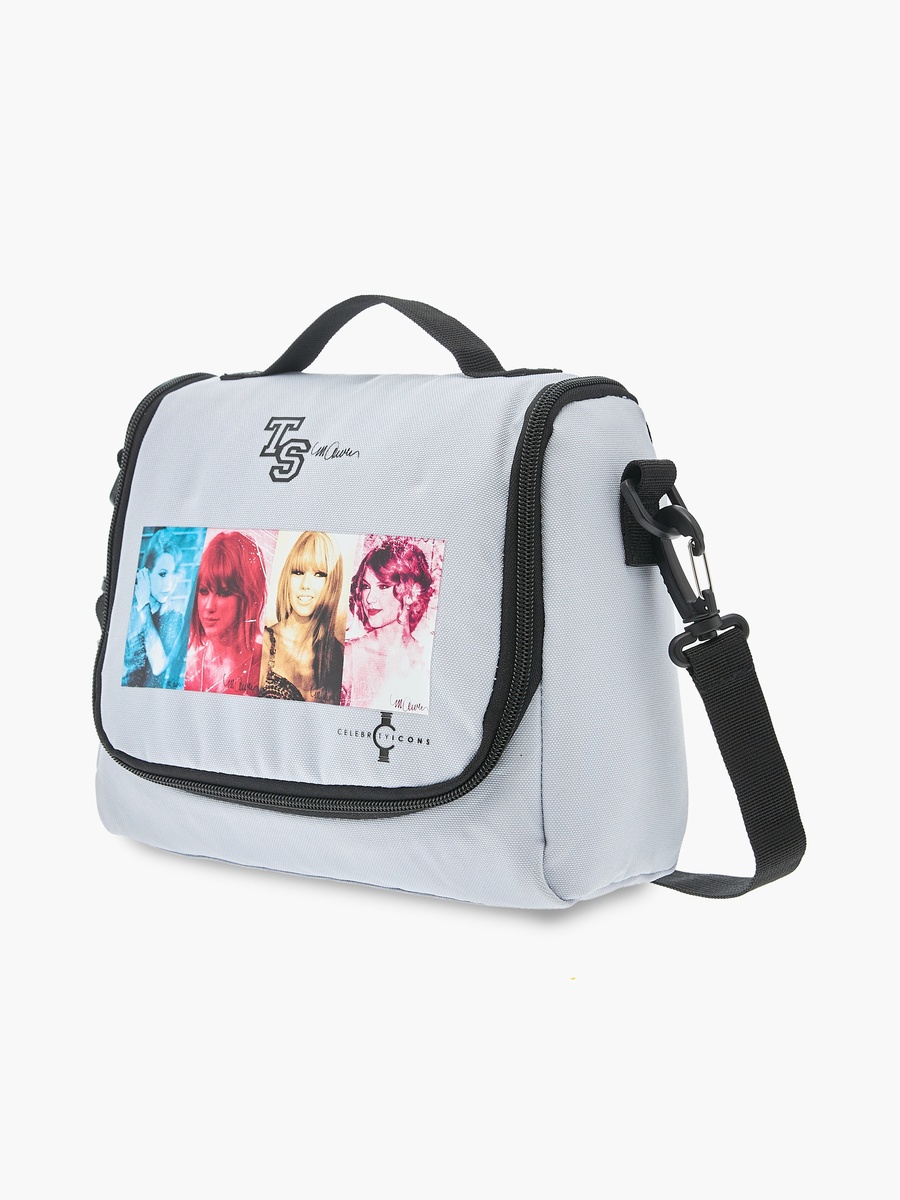 Swifties Print Lunch Bag with Detachable Strap and Zip Closure