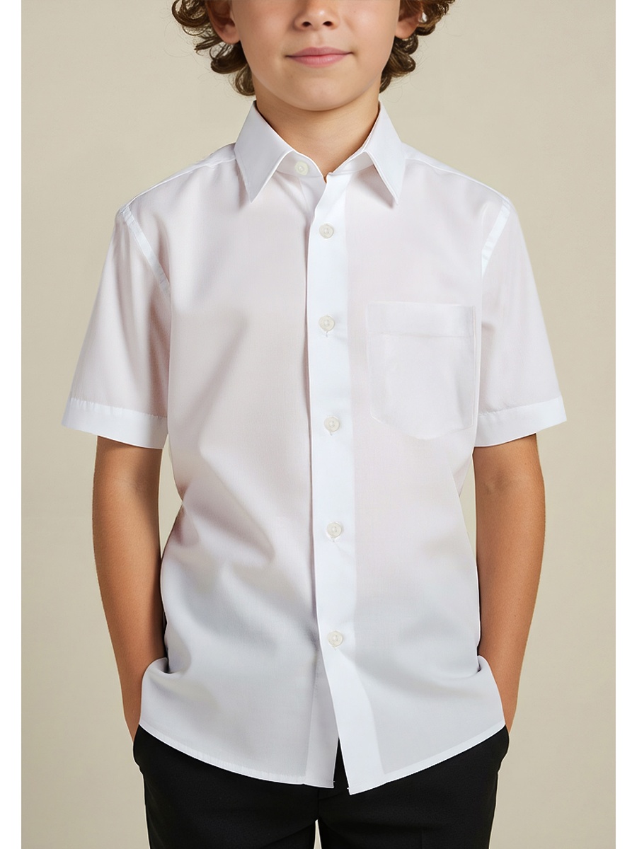 Set of 2- Solid Shirt with Chest Pocket and Short Sleeves