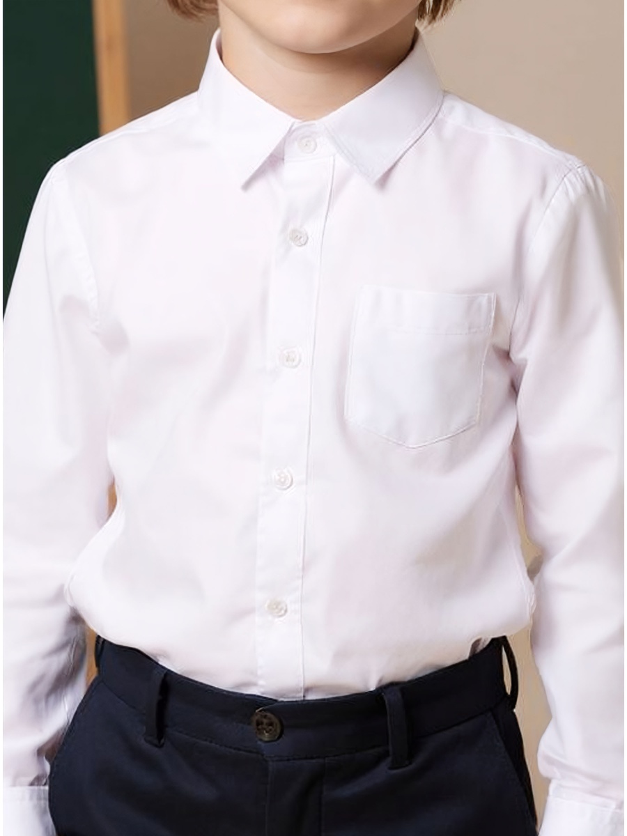 Solid Shirt with Long Sleeves and Pocket