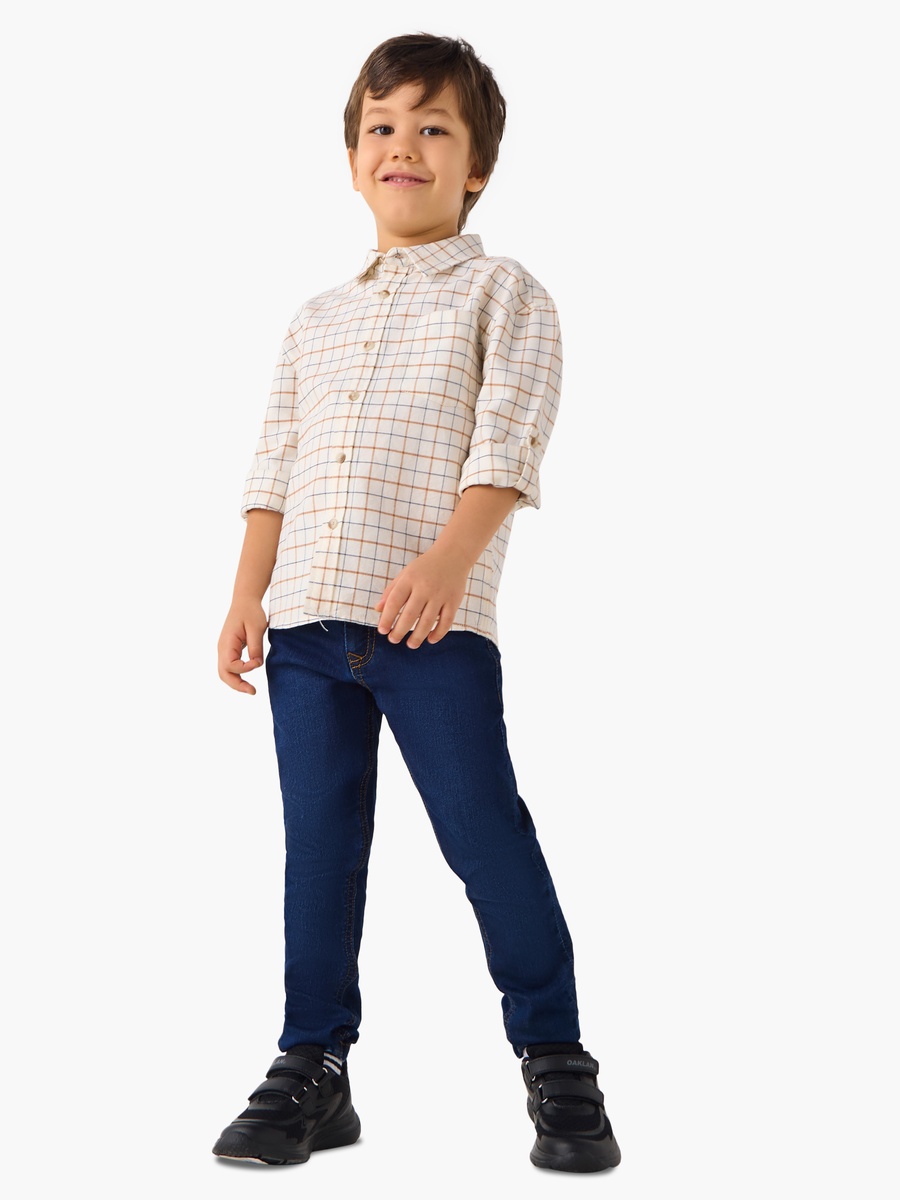 Checked Shirt with Pocket and Long Sleeves