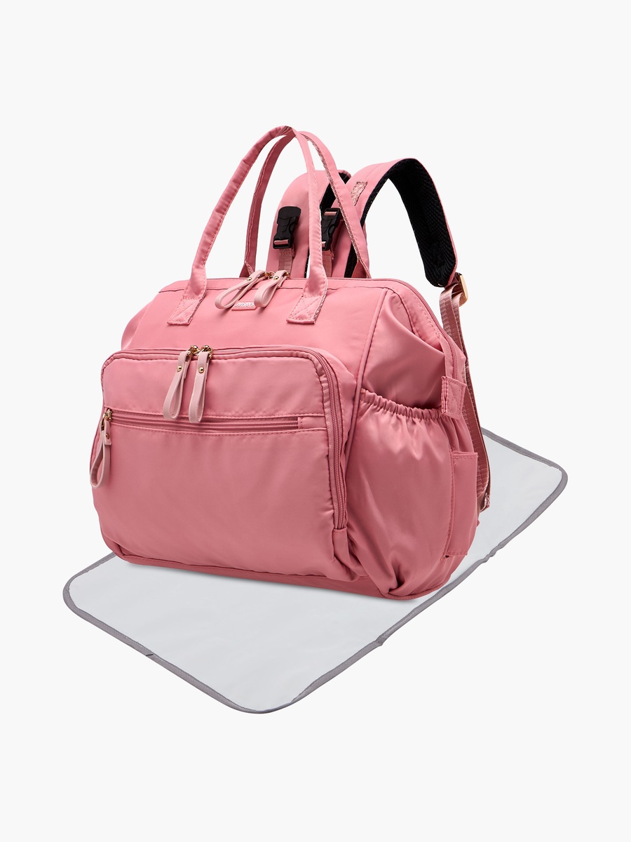 Solid Diaper Bag with Double Handle and Zip Closure