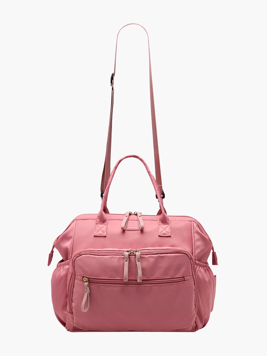 Solid Diaper Bag with Double Handle and Zip Closure