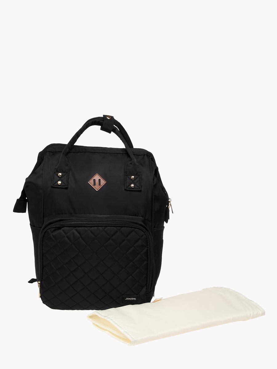 Quilted Diaper Backpack with Adjustable Shoulder Straps and Zip Closure