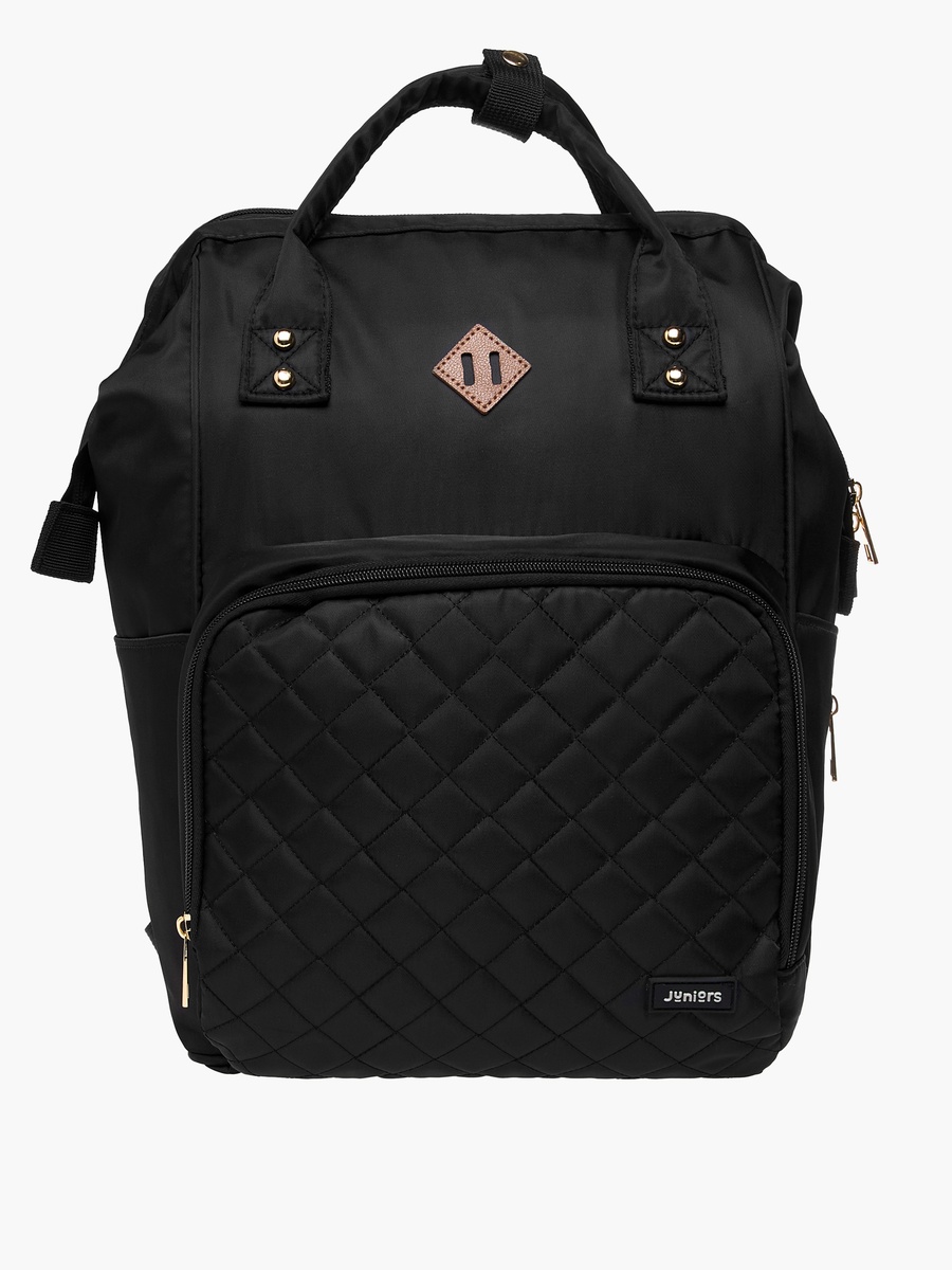 Quilted Diaper Backpack with Adjustable Shoulder Straps and Zip Closure