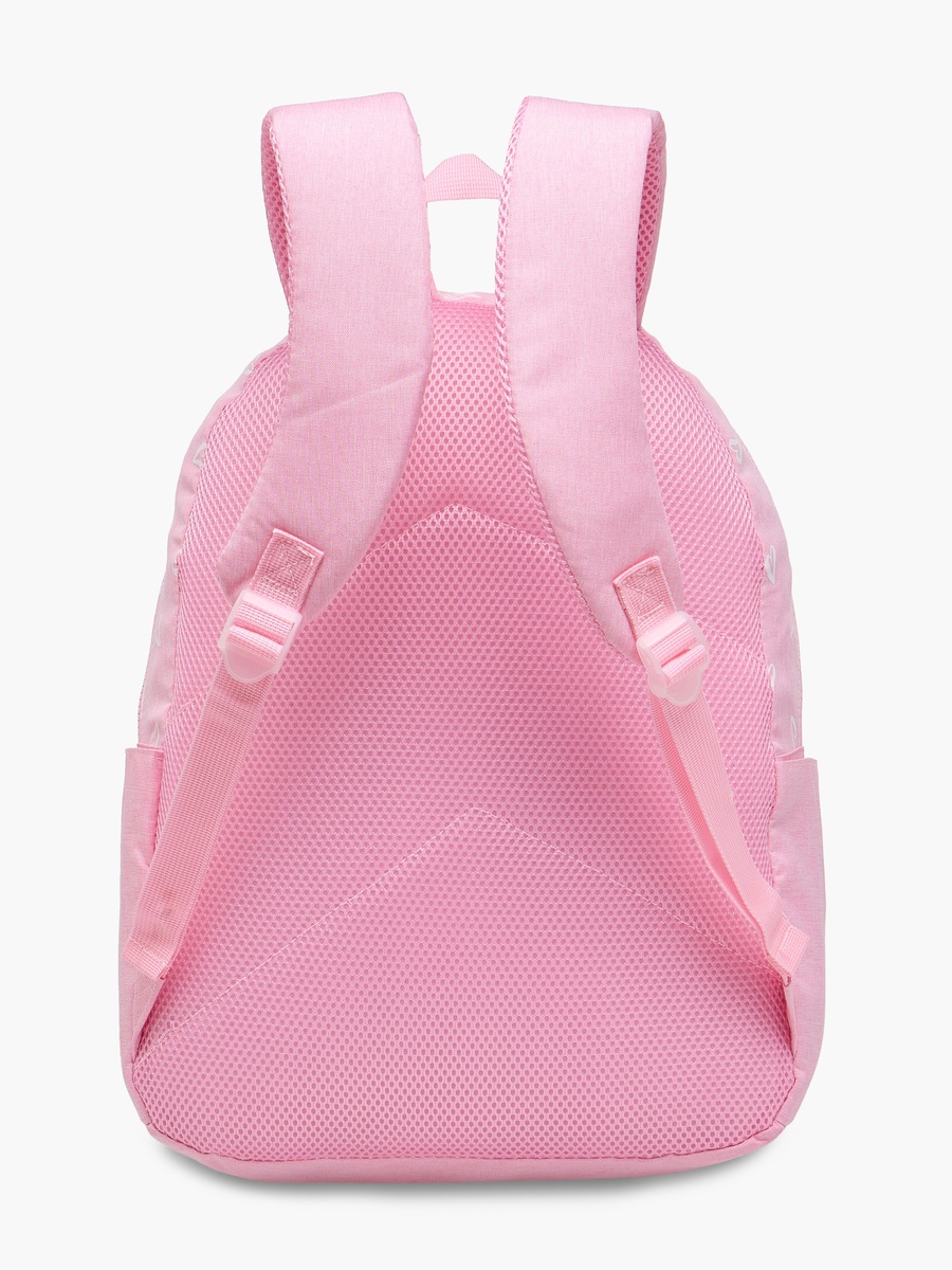 Heart Print Backpack with Adjustable Straps and Zip Closure - 17 inches
