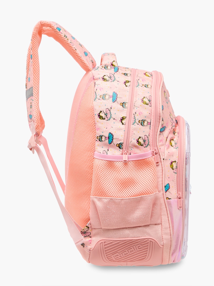 Ballerina Print Backpack with Adjustable Straps and Zip Closure - 14 inches