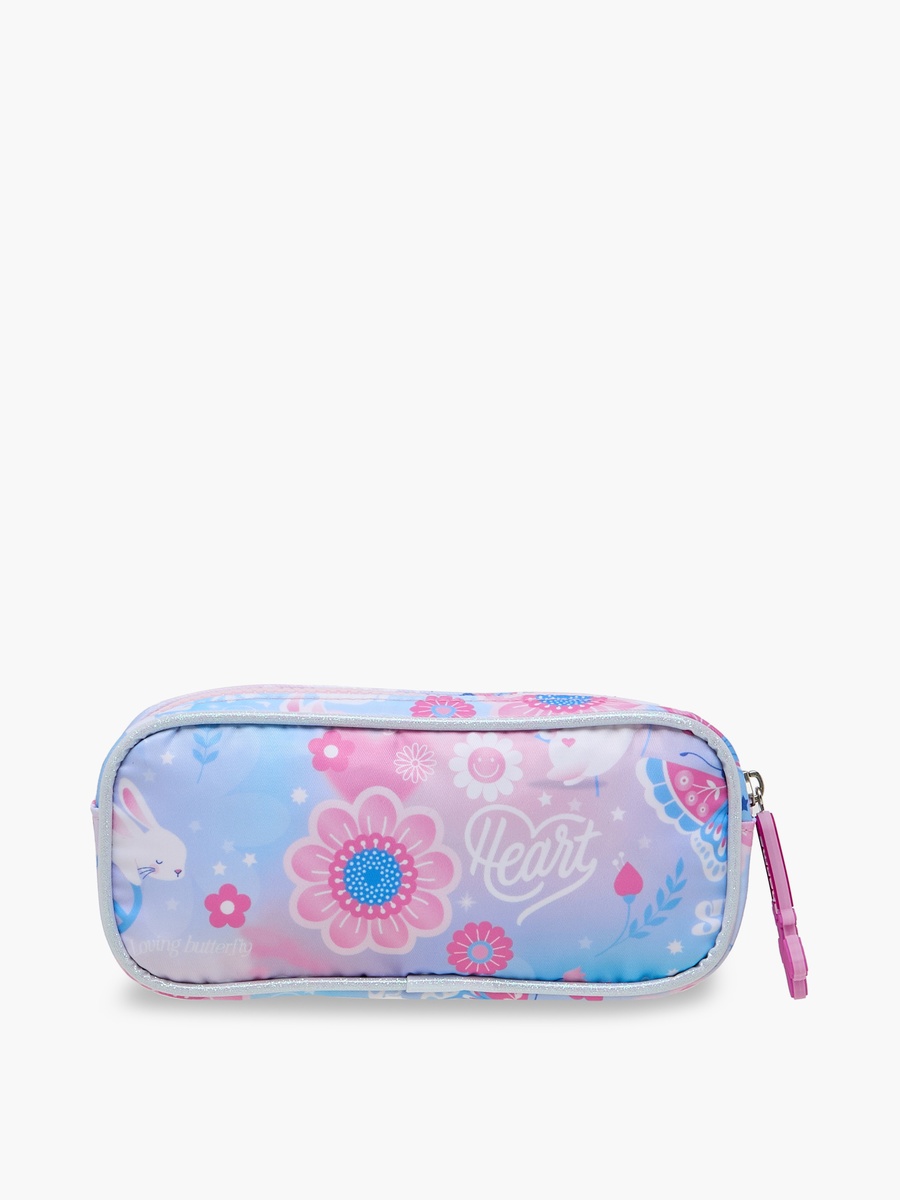 Charmz Rabbit Print Pencil Pouch with Zip Closure