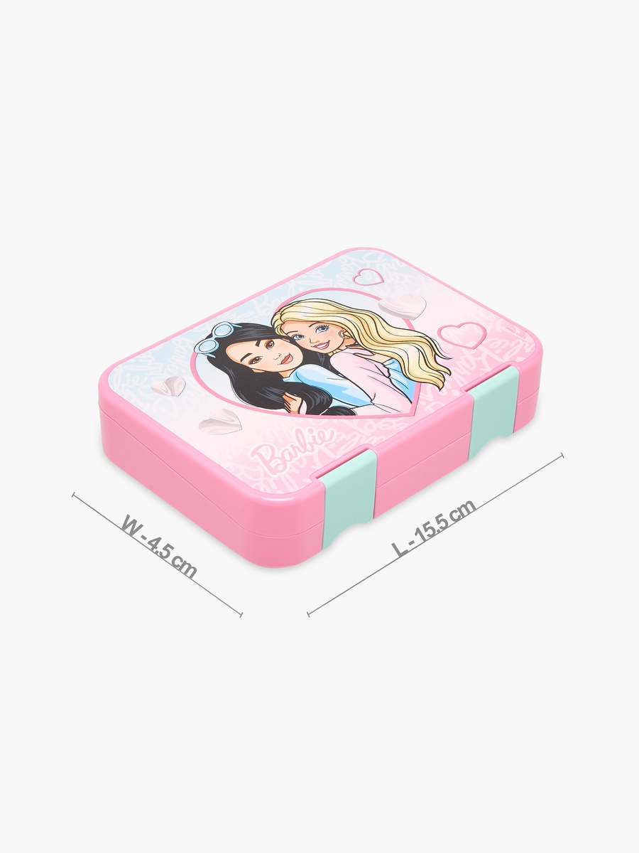 Barbie Printed Lunch Box with Clip Lock Closure